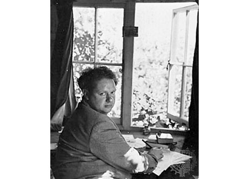 Dylan Thomas en su escritorio, 1952