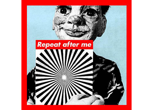 Cartel con el texto; Repeat after me