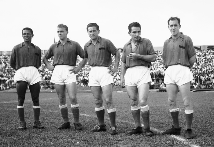 Alfredo Castillo, Di Stéfano, Pedernera, Antonio Báez y Reinaldo Mourín (1951)